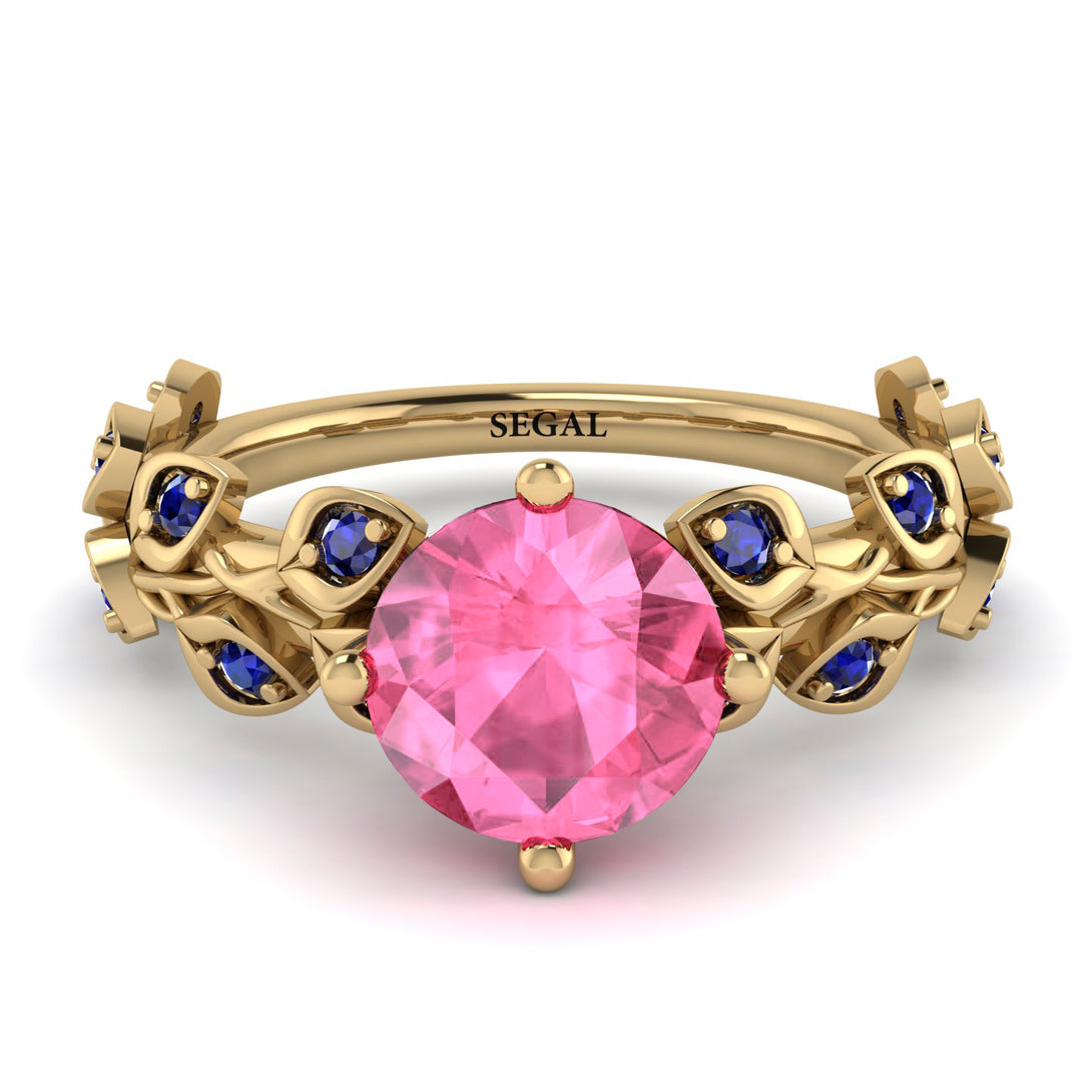 Leaves All Around Pink Moissanite Ring - Sydney 2ct No. 813